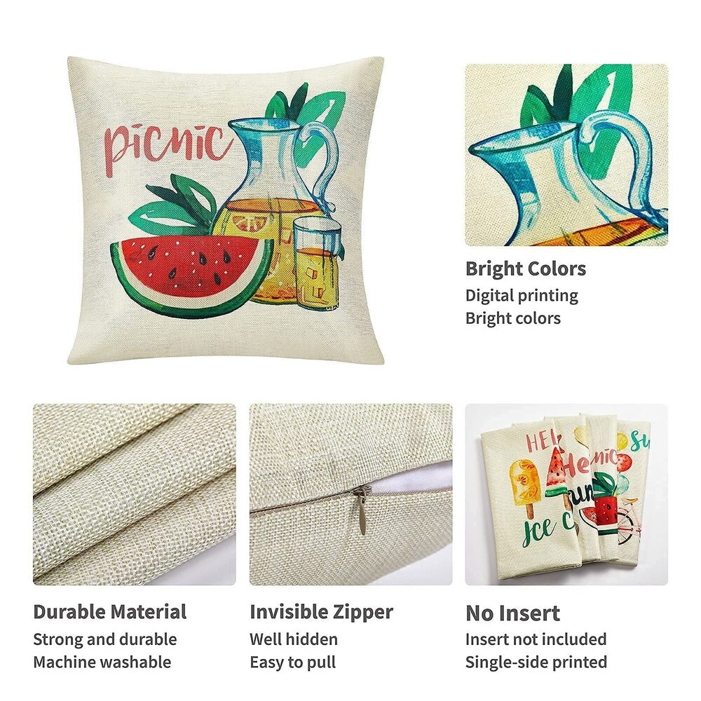 9717 Summer Pillow Covers 20x20: Decorative Pillow Covers Farmhouse Pillow - Picture 3 of 7